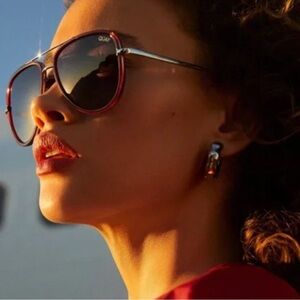 NEW! FIRM RARE  Quay All in Mini red spiced polarized sunglasses